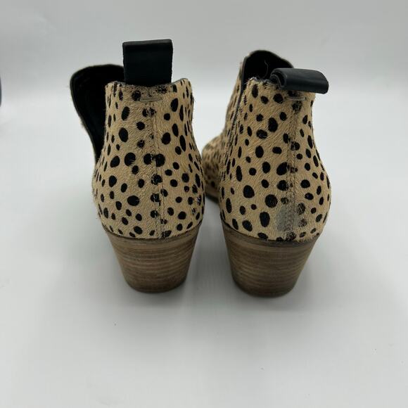Dolce Vita‎ Booties 9.5 Calf Hair Dalmatian Spot Pointed Toe Ankle Boots 2" Heel - Picture 5 of 13